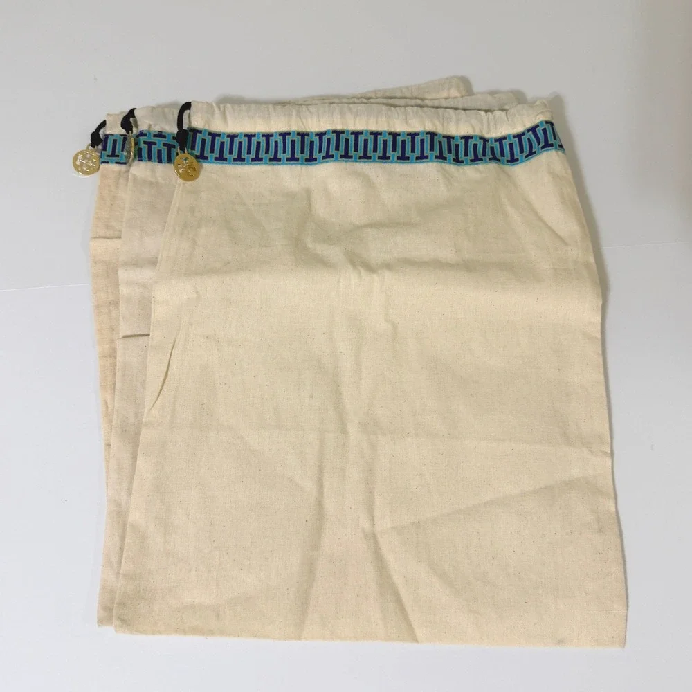 Tory Burch Ivory‎ Cotton Canvas Drawstring Dust Storage Bags 14